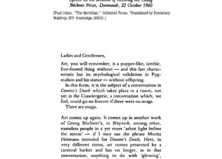 Celan, The Meridian Speech